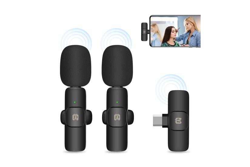 Puluz Mikrofon - 2.4GHz - USB Type-C - Omniriktad - Lavalier - Svart