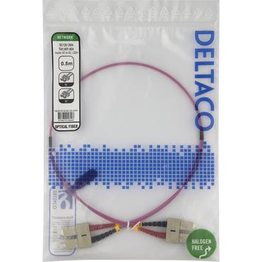 Deltaco SCSC-05-OM4 InfiniBand og fiberoptisk kabel 0,5 m 2x SC Lyserød