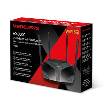 Mercusys MR80X trådløs router Gigabit Ethernet Dual-band (2,4 GHz / 5 GHz) Sort