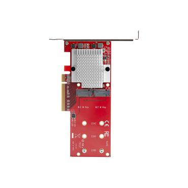 StarTech.com Dual M.2 PCIe SSD Adapter Card, x8 / x16 Dual NVMe or AHCI M.2 SSD to PCI Express 3.0, M.2 NGFF PCIe (M-Key) Compatible, Vented, Supports 2242, 2260, 2280, JBOD, Mac & PC