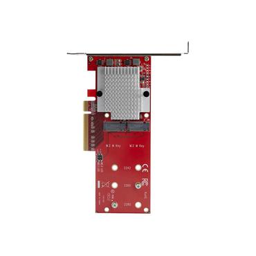 StarTech.com Dual M.2 PCIe SSD Adapter Card, x8 / x16 Dual NVMe or AHCI M.2 SSD to PCI Express 3.0, M.2 NGFF PCIe (M-Key) Compatible, Vented, Supports 2242, 2260, 2280, JBOD, Mac & PC