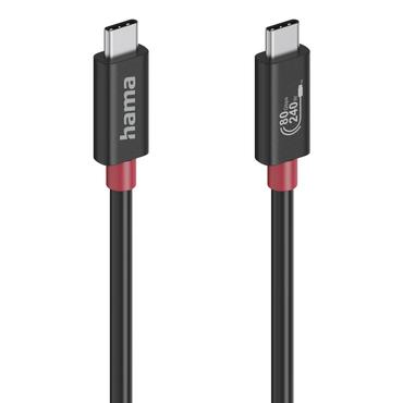 HAMA Cable USB-C USB 4.0 Gen4 80 Gbit/s 240W 1.0m Black
