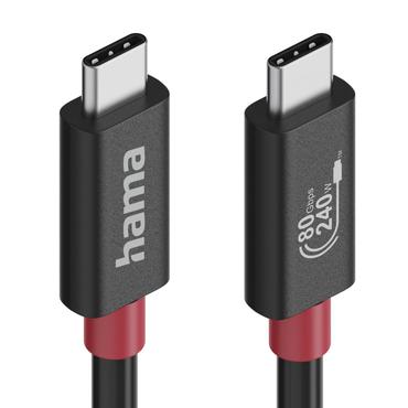 HAMA Cable USB-C USB 4.0 Gen4 80 Gbit/s 240W 1.0m Black