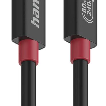 HAMA Cable USB-C USB 4.0 Gen4 80 Gbit/s 240W 1.0m Black