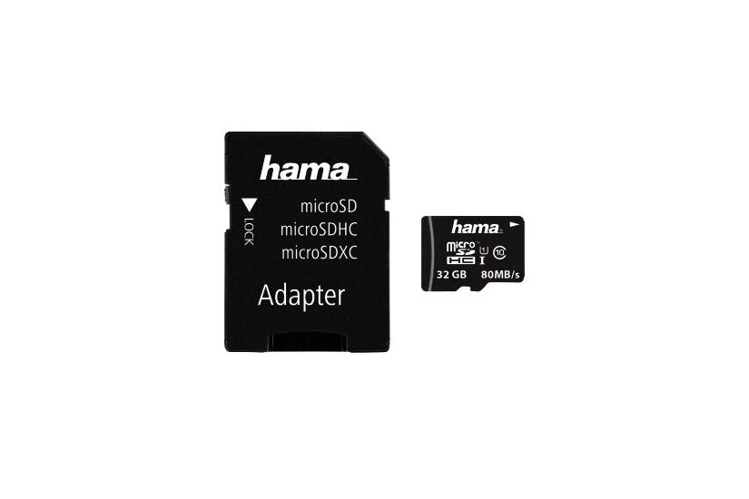 Hama microSDHC Class 10 UHS-I 80MB/s 32GB inkl. Adapter / Mobile