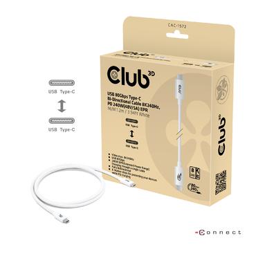 Club 3D - USB typ C-kabel - 24 pin USB-C till 24 pin USB-C - 1.2 m