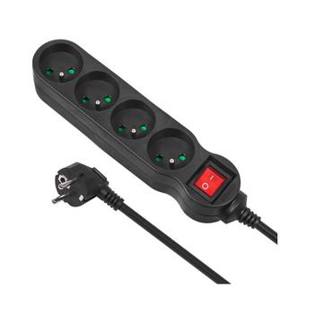 Maclean MCE180 stikd&aring;se 1,4 m 4 AC stikkontakt(er) Indend&oslash;rs Sort