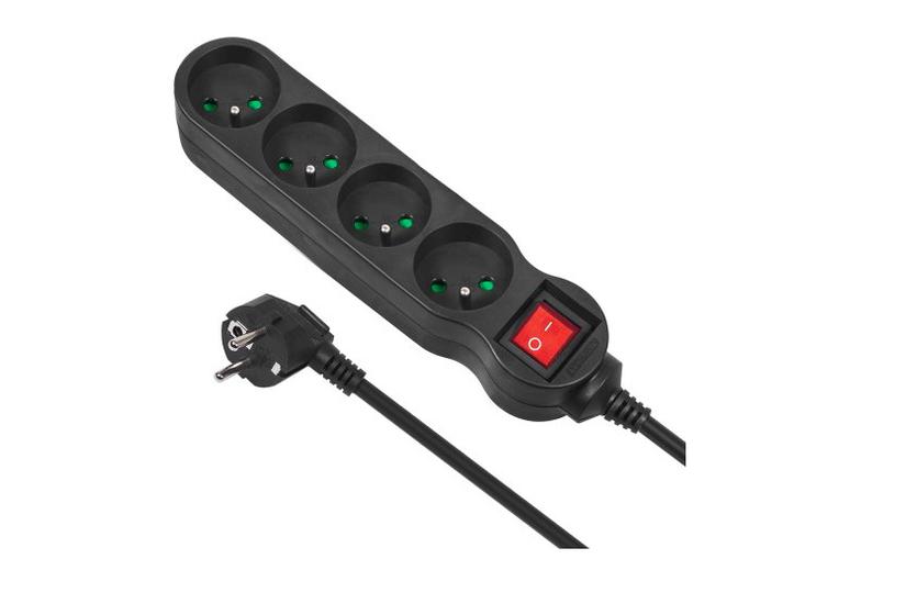 Maclean MCE180 stikd&aring;se 1,4 m 4 AC stikkontakt(er) Indend&oslash;rs Sort