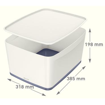 Esselte 5216-10-01 Opbevaringsboks Rektangul&aelig;r Acrylonitrilbutadienstyren Gr&aring;, Hvid