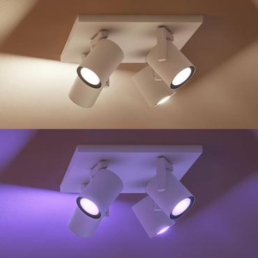 Philips Hue White & Color Ambiance Argenta Deckenleuchte weiß • 4er-Spot