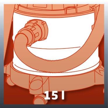 Einhell TH-VC 1815 15 L Tromle vakuum Tør&våd 1250 W