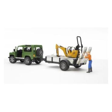 BRUDER Professional-serien - Land Rover Defender Med Trailer, Cat And Man