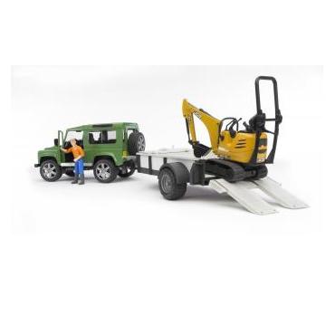 BRUDER Professional-serien - Land Rover Defender Med Trailer, Cat And Man
