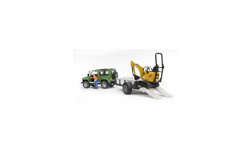 BRUDER Professional-serien - Land Rover Defender Med Trailer, Cat And Man