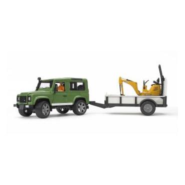 BRUDER Professional-serien - Land Rover Defender Med Trailer, Cat And Man
