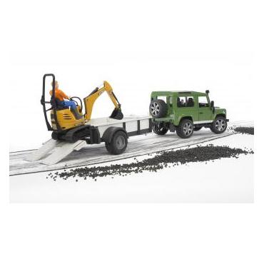 BRUDER Professional-serien - Land Rover Defender Med Trailer, Cat And Man