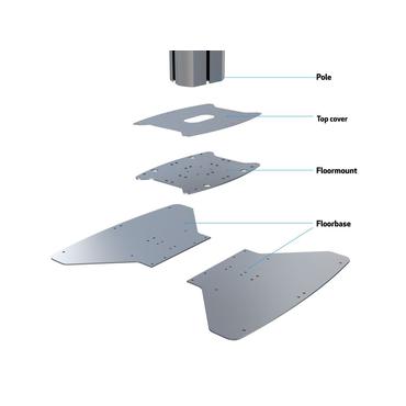 Multibrackets M Public Display Stand Floorstand Base B2B komponenter til montering - for LCD display - sølv