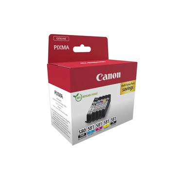 Canon PGI-580BK/CLI-581 BK/C/M/Y Multipack - 5-pack - svart, gul, cyan, magenta, svartf&auml;rgad - original - bl&auml;cktank
