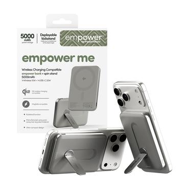 PanzerGlass empower™ by ® empower™ Bank m. Spin Stand | 5000mAh | Titanium