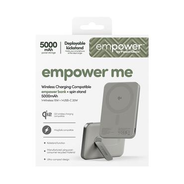 PanzerGlass empower™ by ® empower™ Bank m. Spin Stand | 5000mAh | Titanium