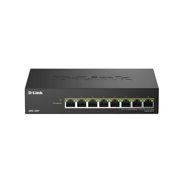 D-Link DMS-108P/E netværksswitch Ikke administreret 2.5G Ethernet (100/1000/2500) Strøm over Ethernet (PoE) Sort