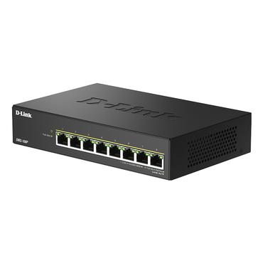 D-Link DMS-108P/E netværksswitch Ikke administreret 2.5G Ethernet (100/1000/2500) Strøm over Ethernet (PoE) Sort