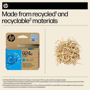 HP Original 924e EvoMore-blækpatron, cyan