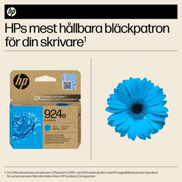 HP Original 924e EvoMore-blækpatron, cyan