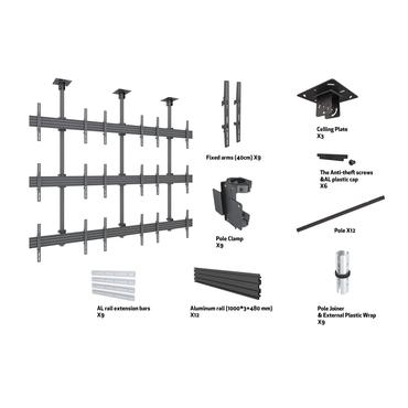 Multibrackets M Pro MBC3X3U monteringssats - för 9 LCD-displayer - svart