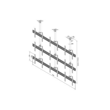 Multibrackets M Pro MBC3X3U monteringssats - för 9 LCD-displayer - svart