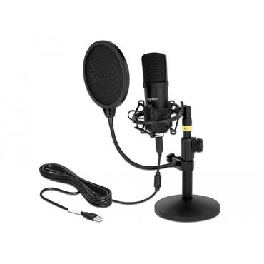 Delock Professional USB Condenser Microphone Set for Podcasting and Gaming - mikrofon