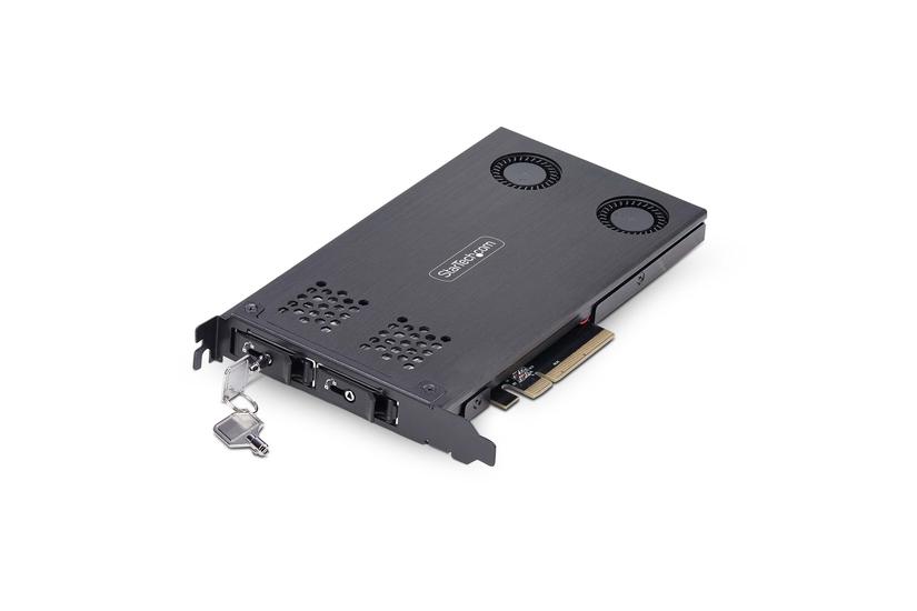 StarTech.com Dual-Bay M.2 NVMe SSD Removable Mobile Rack for PCIe x8 Slot - gränssnittsadapter - M.2 NVMe Card / PCIe (NVMe) - PCIe 4.0 x8