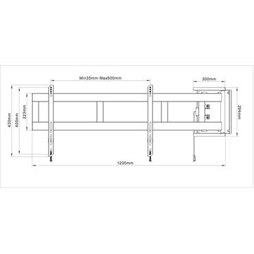Multibrackets M Universal Swing Arm 180 Degrees Large monteringssats - f&ouml;r platt panel - svart