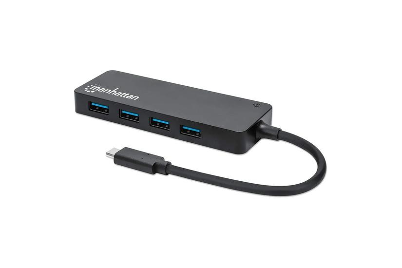 Manhattan 164924 interface hub USB 3.2 Gen 1 (3.1 Gen 1) Type-C 5000 Mbit/s Sort