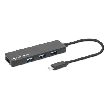 Manhattan 164924 interface hub USB 3.2 Gen 1 (3.1 Gen 1) Type-C 5000 Mbit/s Sort