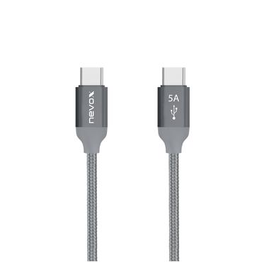 nevox 1654 USB-kabel USB 2.0 2 m USB C Gr&aring;, S&oslash;lv
