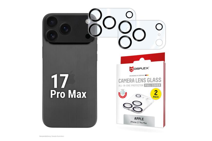 Displex 02173 Skærm og -bagsidebeskytter til mobiltelefon Beskyttelse af kameralinsen Apple 2 stk