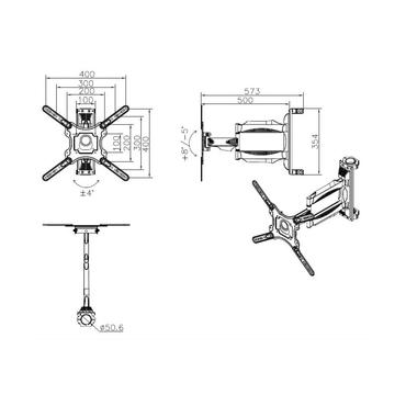 Multibrackets M Pro Series VESA Flexarm Pro 400 monteringskomponent - justerbar arm - för platt panel - svart