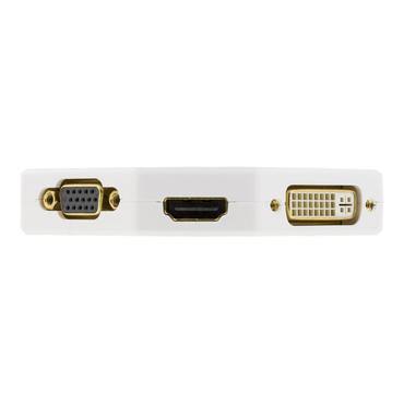 DELTACO Mini DisplayPort til HDMI / DVI-I (DUAL LINK)/ VGA 0,2 m