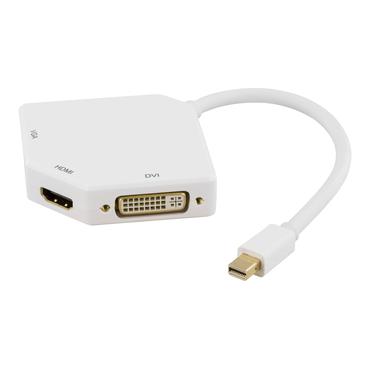 DELTACO Mini DisplayPort til HDMI / DVI-I (DUAL LINK)/ VGA 0,2 m