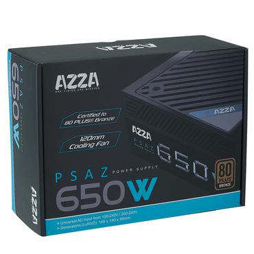 Azza PSAZ-650W enhed til strømforsyning 20+4 pin ATX ATX Sort
