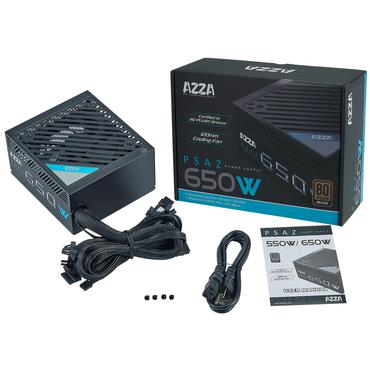 Azza PSAZ-650W enhed til strømforsyning 20+4 pin ATX ATX Sort