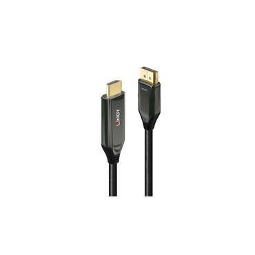 Lindy 2m Aktives DisplayPort an HDMI 8K60 Adapterkabel Verbindet Ger&auml;te mit DP-Ausgang mit einem 8K60Hz HDMI Display (40931)