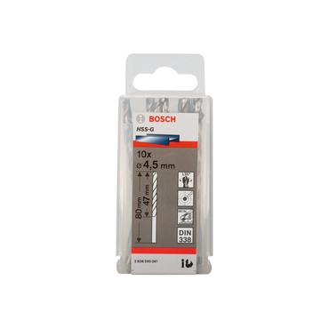 Bosch HSS-G - borebit - for metal, ikke-jernholdigt metal, st&oslash;bejern, st&oslash;bt st&aring;l, legeret st&aring;l, sintret jern, h&aring;rd plastik, formbart st&oslash;bejern, ikke-legeret st&aring;l - 10 stykker