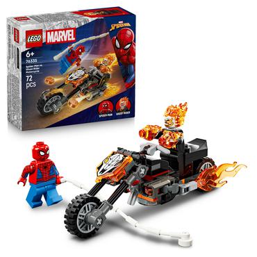 LEGO Marvel Spider-Man mod Ghost Rider p&aring; motorcykel