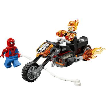 LEGO Marvel Spider-Man mod Ghost Rider p&aring; motorcykel
