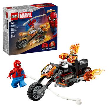 LEGO Marvel Spider-Man mod Ghost Rider p&aring; motorcykel