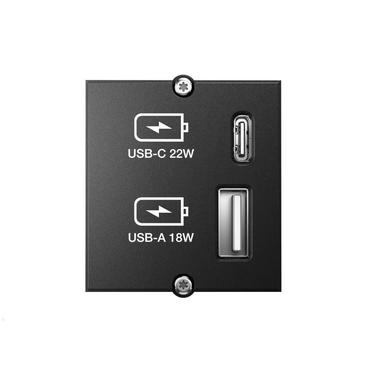 Bachmann 917.227 stikkontakt USB A + USB C Sort