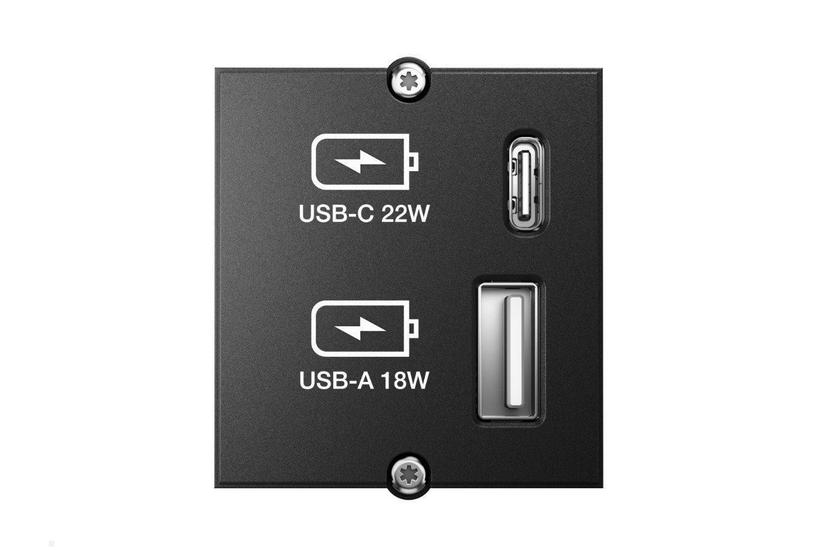 Bachmann 917.227 stikkontakt USB A + USB C Sort