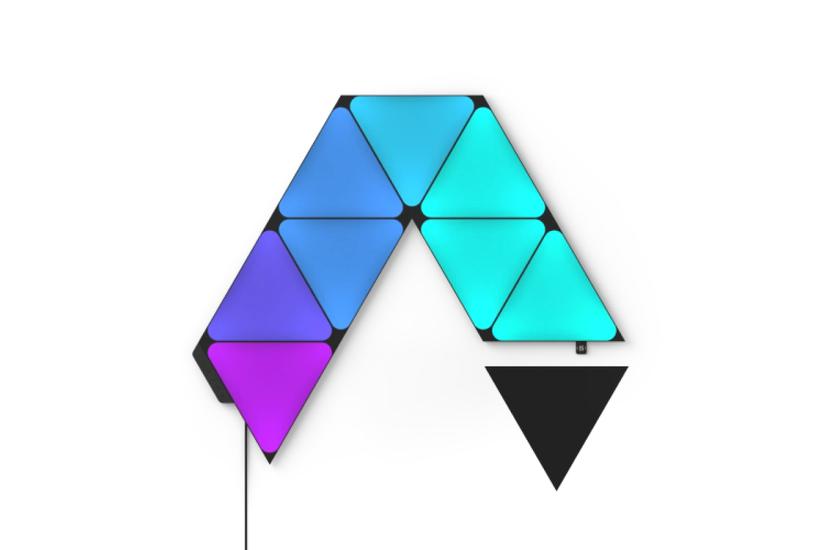 Nanoleaf Shapes Starter Kit - ljuspanelskit - LED - 230 x 200 mm - 1.5 W - 16 miljoner f&auml;rger - 1200-6500 K - triangel - svart